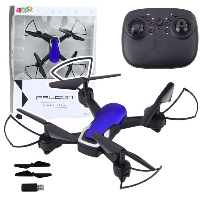 Giroscop cu 6 axe pentru drona, lumini LED, rotatie la 360&deg;, albastru, Lean 23087