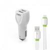 INCARCATOR AUTO EMY MY-112 (14958) 2XUSB 2,4A FAST CHARGE+ CABLU USB TYPE-C ALB BLISTER