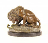 Leu-statueta din bronz pe un soclu din marmura BG-20-neu, Animale