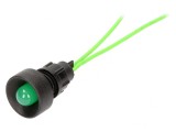 Lampă LED Verde 230V &Oslash;13mm IP20 Plastic