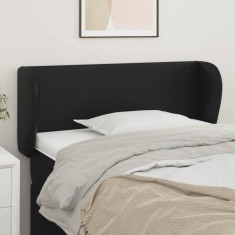 vidaXL Tăblie de pat cu aripioare negru 103x23x78/88cm piele ecologică