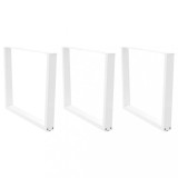 VidaXL Picioare de masă &icirc;n formă de V, 3 buc., alb, 100 x (72-73,3) cm, oțel