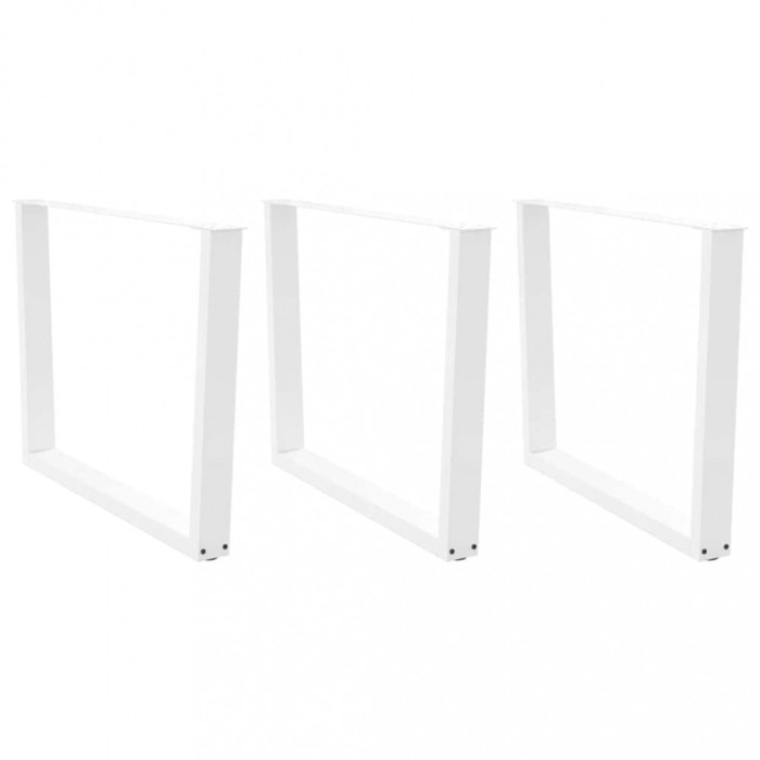 vidaXL Picioare de masă &icirc;n formă de V, 3 buc., alb, 100 x (72-73,3) cm, oțel