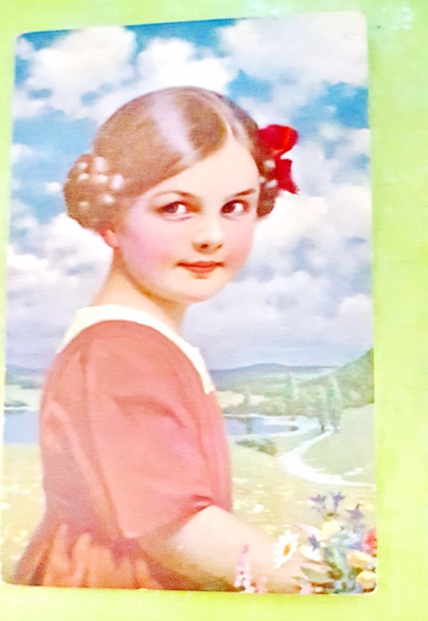 F965-I-2 CP vechi Romania cu splendide fetite anul 1932 timbru Carol 2.