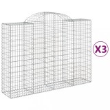 Cumpara ieftin Cosuri gabion arcuite 3 buc, 200x50x140/160cm, fier galvanizat