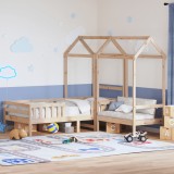 Set pat și bancă cu acoperiș, 100x200 cm, lemn masiv de pin