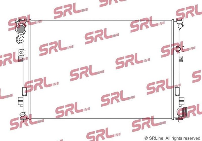 Radiator Citroen Evasion 02, Jumpy 06; Fiat Scudo 06, Scudo 04, Ulysse 02; Lancia Zeta 02; Peugeot 806 02, Expert 06, motor: 2.0 HDI, 670x448x26,