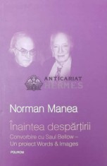 Inaintea despartirii - 2008 - Norman Manea ($O105) foto