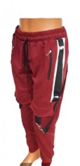 Pantaloni grena stil vagabond cu curele si buzunare cod 20 foto