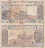 1982, 5.000 Francs (P-708 Kf.2) - Senegal (Statele Africane de Vest)