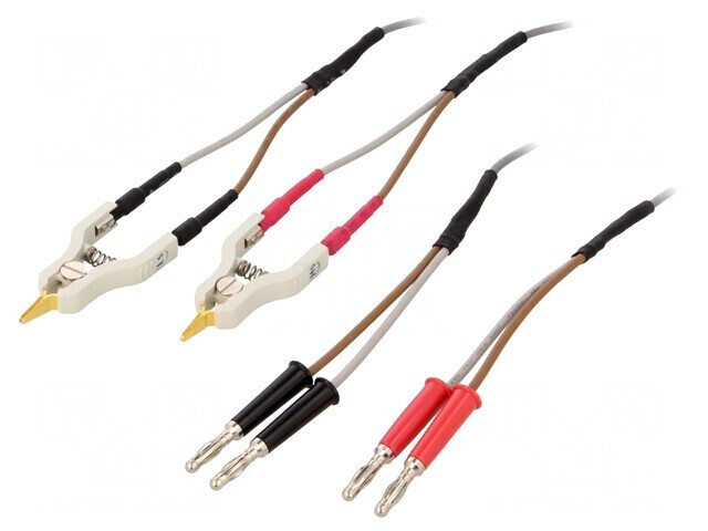 Cablu Kelvin 1,2m mufă banană 4mm x4 terminal x2