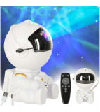 Proiector de stele Star, cu telecomanda, model astronaut, alb