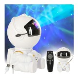 Proiector de stele Star, cu telecomanda, model astronaut, alb
