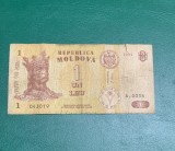 Bancnota 1 leu 1994 Republica Moldova seria A.0036