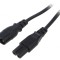 Cablu IEC C7 mamă - IEC C8 tată PVC 1m negru 2,5A 2x0,75mm&sup2;
