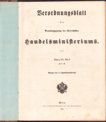 HST C6054 Verordnungsblatt... des &amp;Ouml;sterreichischen Handelsministeriums 1852 foto