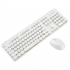 Kit tastatura + mouse Serioux SRX9910WH Retro fara fir, alb foto