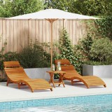 VidaXL Șezlong 3 pcs Maro 40 x 40 x 40cm Lemn masiv de acacia