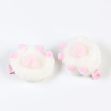 Set 2 agrafe roz cu labute albe