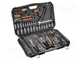 Set chei tubulare 6-puncte NEO TOOLS 233 piese cu clichet și capete 1/4, 3/8, 1/2