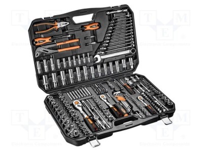 Set chei tubulare 6-puncte NEO TOOLS 233 piese cu clichet și capete 1/4, 3/8, 1/2 foto