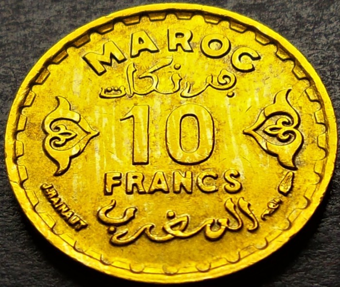 Moneda istorica 10 FRANCI - MAROC, anul 1952 * cod 1338 = excelenta