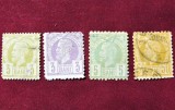 Romania 1885/1888 LP 43 REGELE CAROL I "VULTURI" - 4 VALORI STAMPILATE (T206)