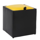 TABURET BOX - IMITATIE PIELE - CORP NEGRU/CAPAC DIVERSE CULORI - Roz 21896