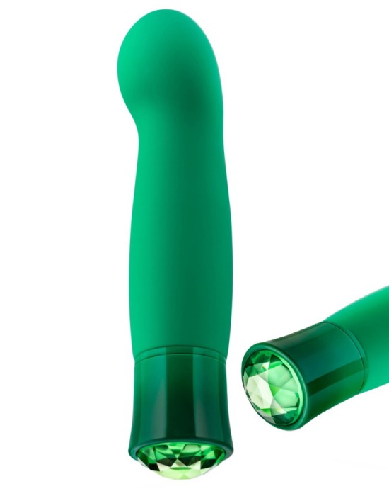 Vibrator Enchanting Emerald, 10 Moduri Vibratii, Silicon, USB, IPX7, Verde, 13.9 cm