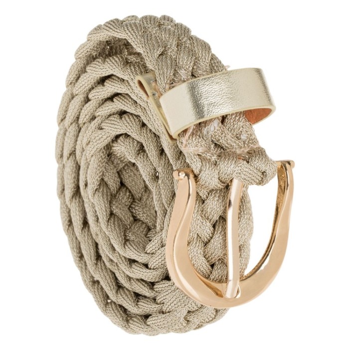 Curea Femei, Impletita, Catarama Clasica, Auriu, 105x2.5cm