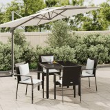 Cumpara ieftin Set mobilier de grădină cu perne, 5 piese, negru, poliratan