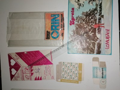 LOT 5 AMBALAJE / ETICHETA / RECLAMA /VECHI PRODUSE COSMETICE ROMANESTI foto