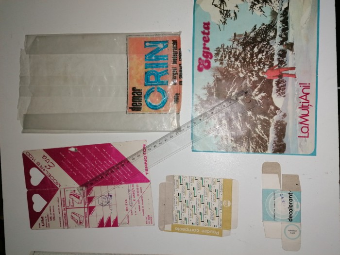 LOT 5 AMBALAJE / ETICHETA / RECLAMA /VECHI PRODUSE COSMETICE ROMANESTI