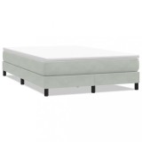 Cumpara ieftin Pat cu arcuri fara saltea gri deschis 140x210 cm catifea