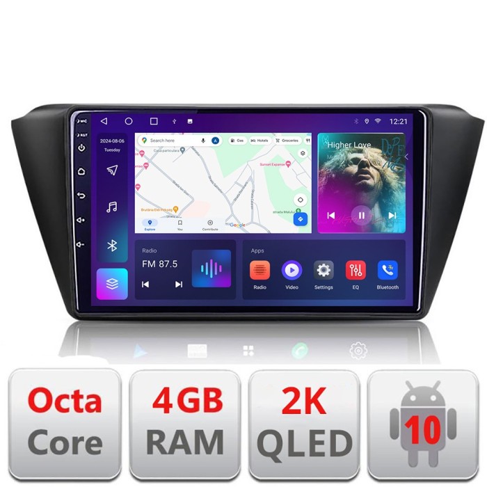 Navigatie Skoda Fabia 2015- C-541 Android Octa Core Ecran 2K QLED GPS 4G 4+32GB 360 KIT-541+EDT-E409-2K CarStore Technology
