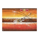 Tablou abstract pictat manual living, birou, Fantezie in abstract 3, 90x60cm ulei pe panza, gata de agatat pe perete