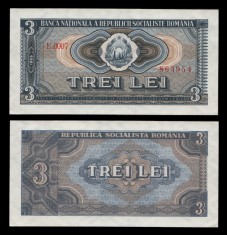 Bancnote Romania - 3 lei 1966 -UNC foto