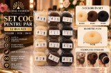 Set coc pentru păr, negru, maro, blond, 9 cm (12 buc.) SM-12