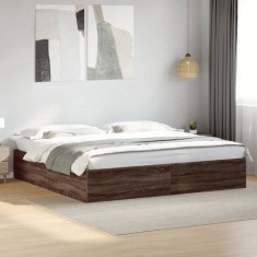 vidaXL Cadru de pat, stejar maro, 200x200 cm, lemn prelucrat 3280992