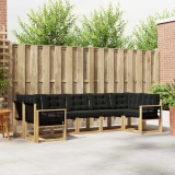 vidaXL Set de canapele de exterior cu pernă 7 pcs Alb și negru 3389842