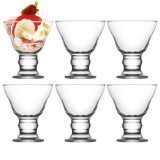 Set 24 cupe sticla cu picior pentru inghetata 255ml Orion 319