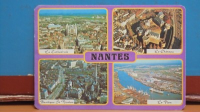 FRANTA - NANTES - 4 VEDERI AERIENE A ORASULUI SI PORTUL - NECIRCULATA . foto