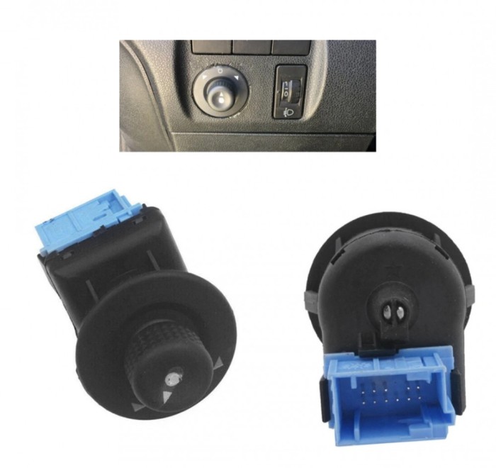 Buton reglare oglinzi Peugeot 1007 (K), 09.2005-11.2009; Partner, 03.2008-07.2018, Citroen Berlingo (7_), 02.2008-2018; C2 (Jm), 01.2003-2009; C3 (Fc