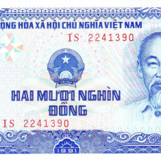 Bancnota Vietnam 20.000 Dong 1991 - P110 UNC