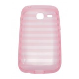 Husa silicon roz (cu dungi orizontale) pentru Samsung Galaxy Y Duos S6102