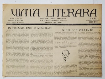 VIATA LITERARA , SUB CONDUCEREA UNUI COMITET , SAPTAMANAL , ANUL II , NR.52 , 21 MAI , 1927 foto
