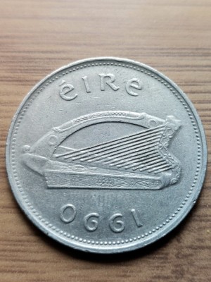 Moneda Irlanda 1 Punt anul 1990 foto