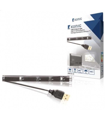 Banda LED USB pentru televizor 90cm 88lm 6500K lumina rece Konig foto