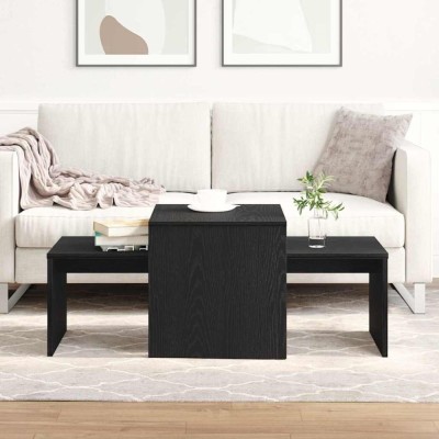 Set de mese nesting vidaXL, negru stejar, 100x48x40 cm, lemn ingenios foto