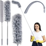 Perie telescopica pentru praf Ruhhy 4 &icirc;n 1, extensibila pana la 250 cm